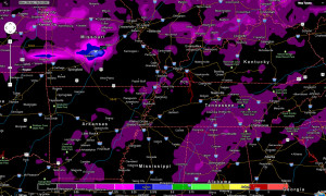 European Model as of Sunday at 1pm. This is very, very light rain.