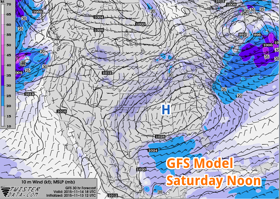GFS Sat Noon
