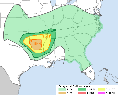 Storm Prediction Center Mar 13, 2016 1300 UTC Day 1 Convective Outlook 2016-03-13 08-25-15