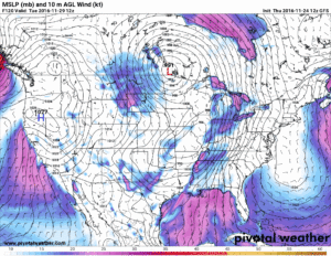 Notice the red L appear and move into the Great Lakes.
