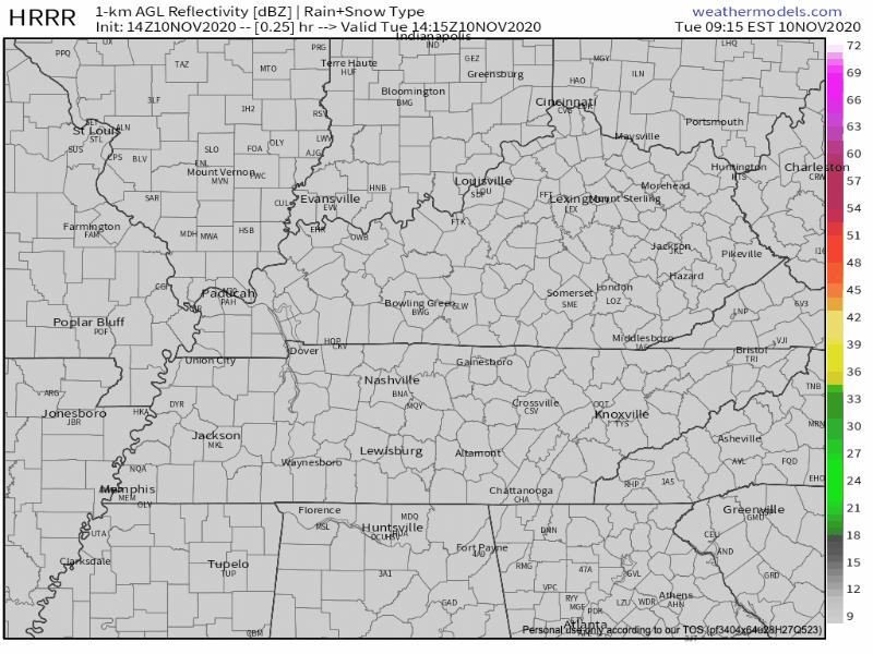 HRRR Model from 9am-12pm today